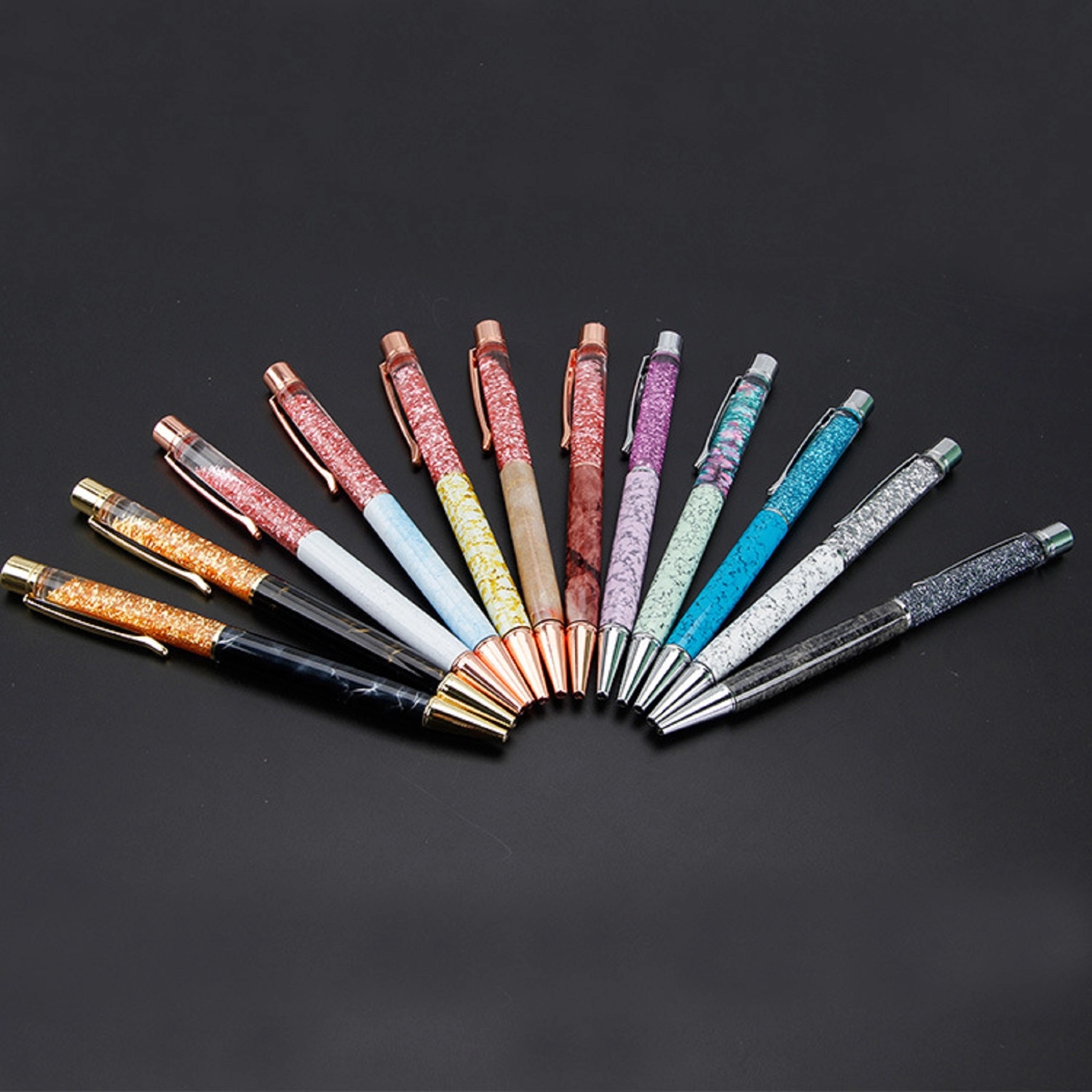 Oil Floating Glitter Metal Ballpoint Pen 3