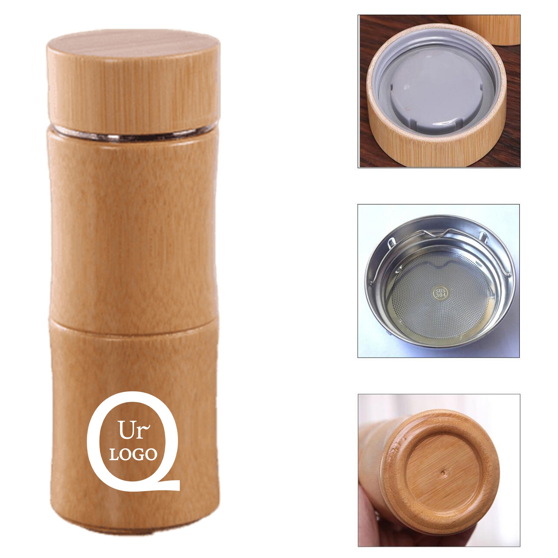 12Oz Bamboo Insulated Tumbler