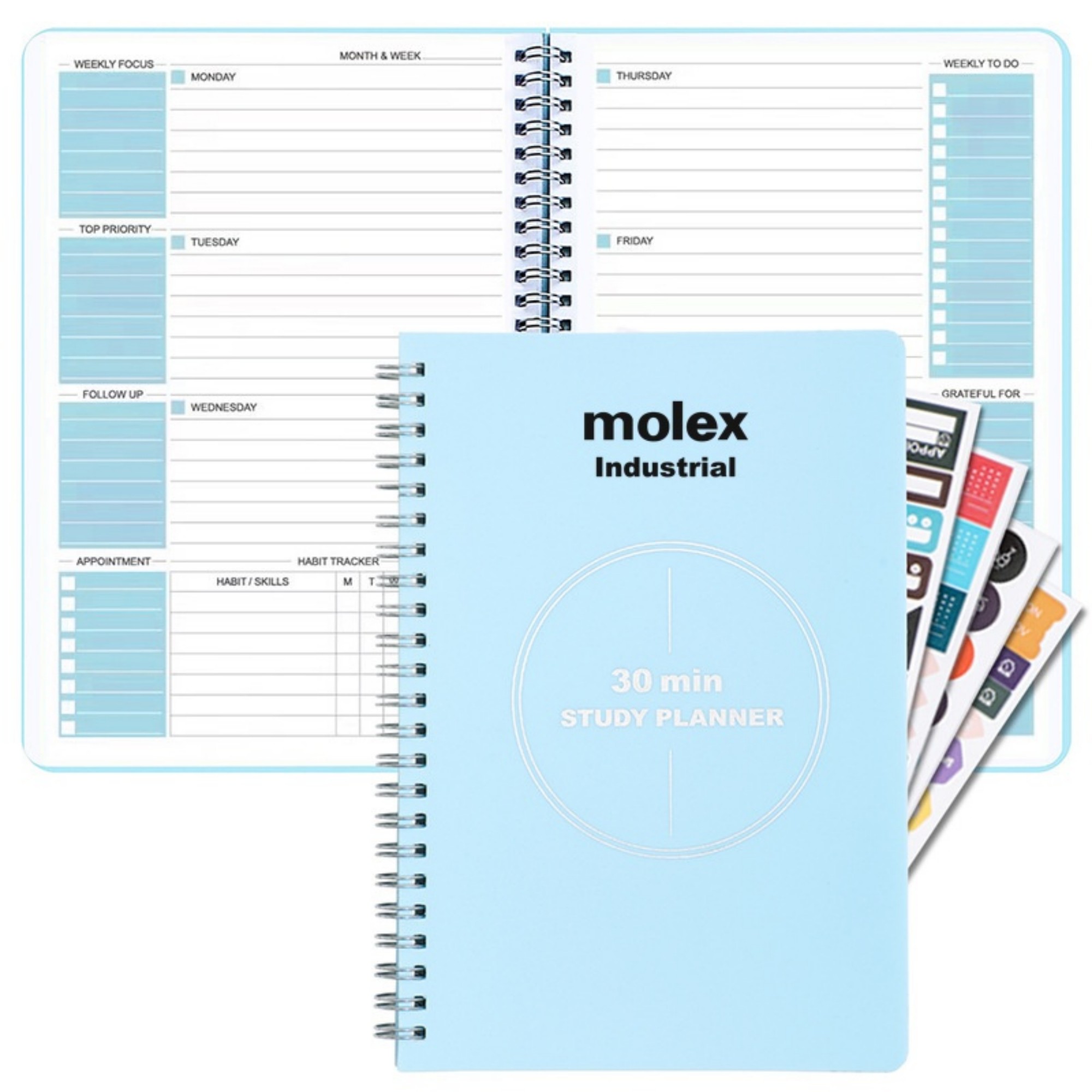 A5 52 Sheets Undated Weekly Planner