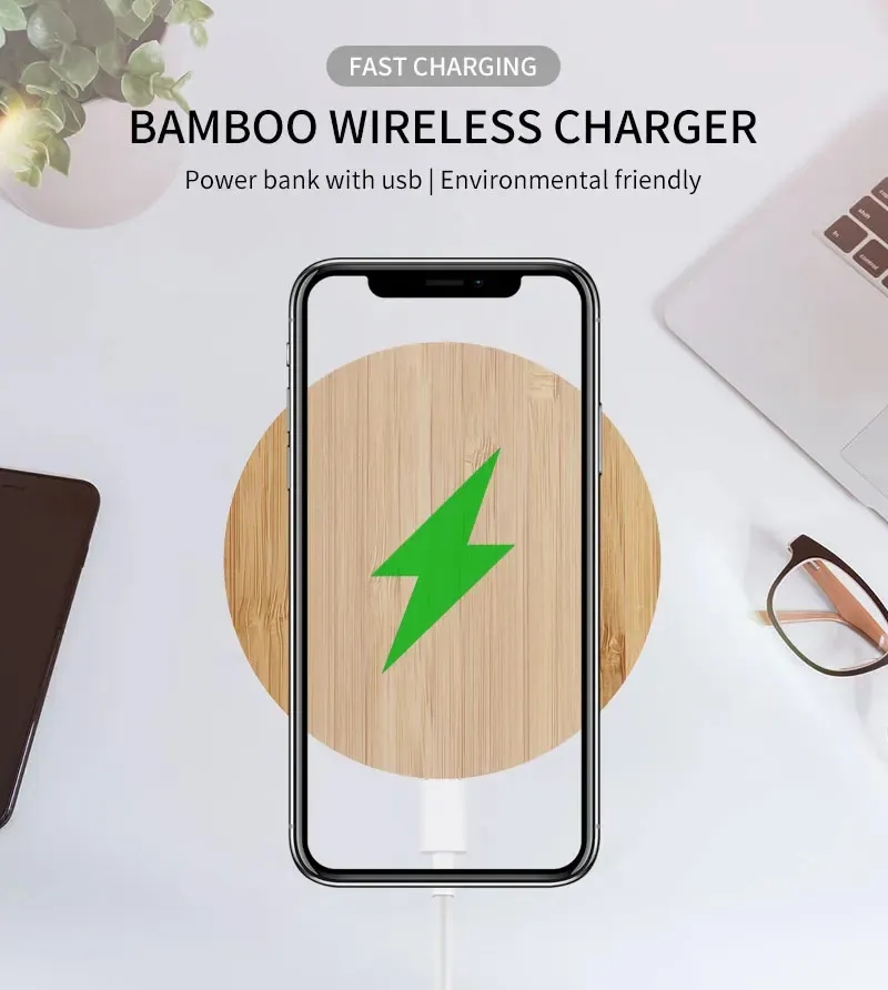 Custom Bamboo Wireless Charger 5