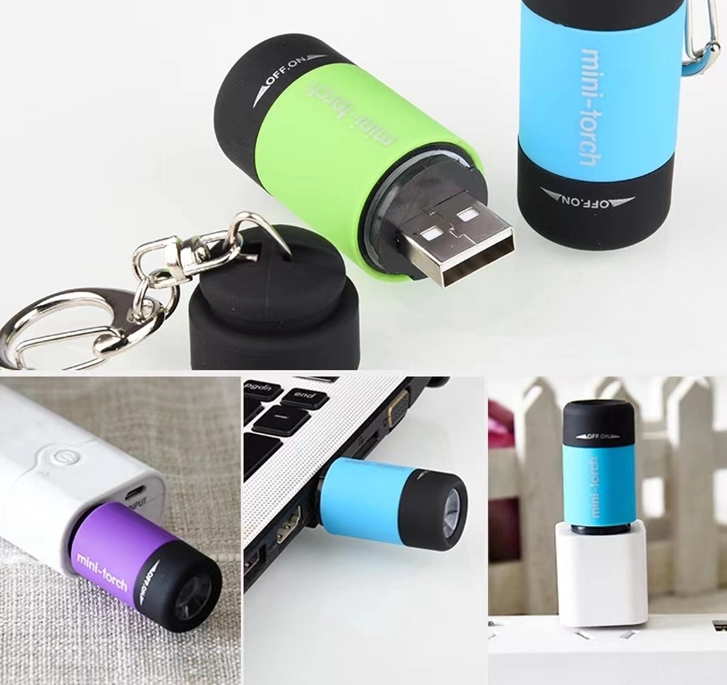 Mini Keychain Pocket Torch USB Rechargeable LED Flashlight 3