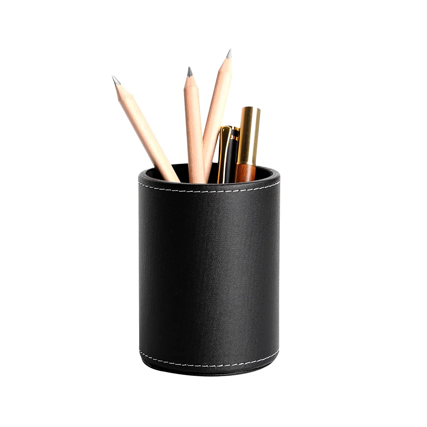 Round Leather Pen Cup 1