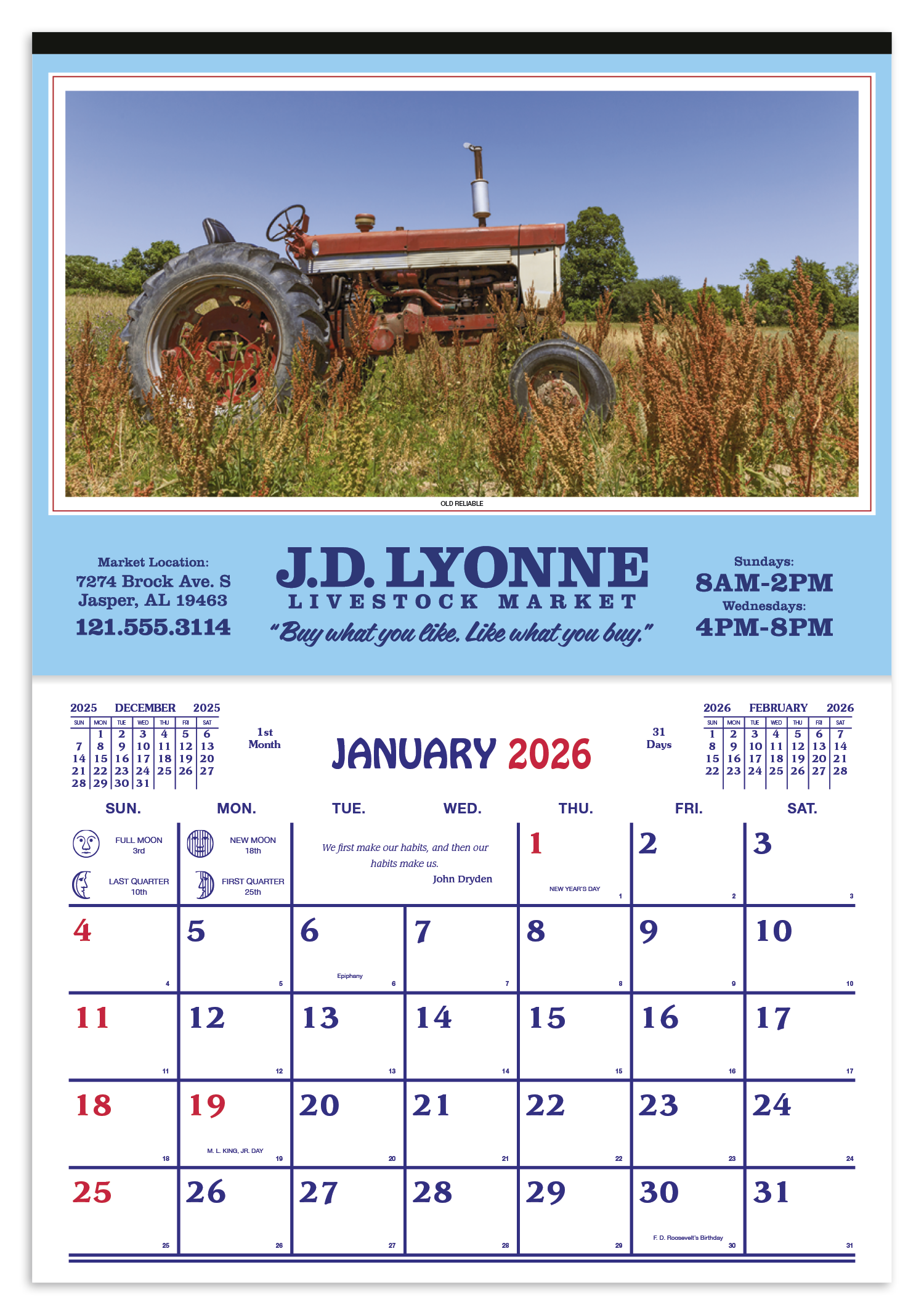 Skinner & Kennedy® Farm Calendar 8