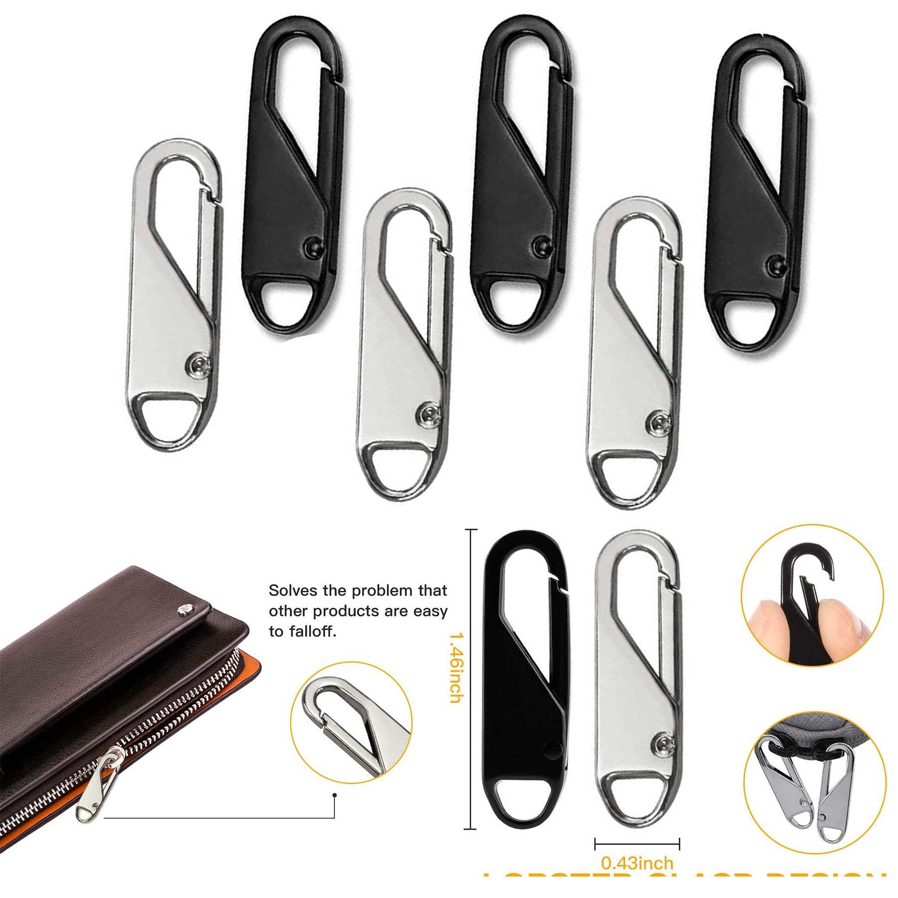 Zipper Pull Replacement Metal Zipper 2