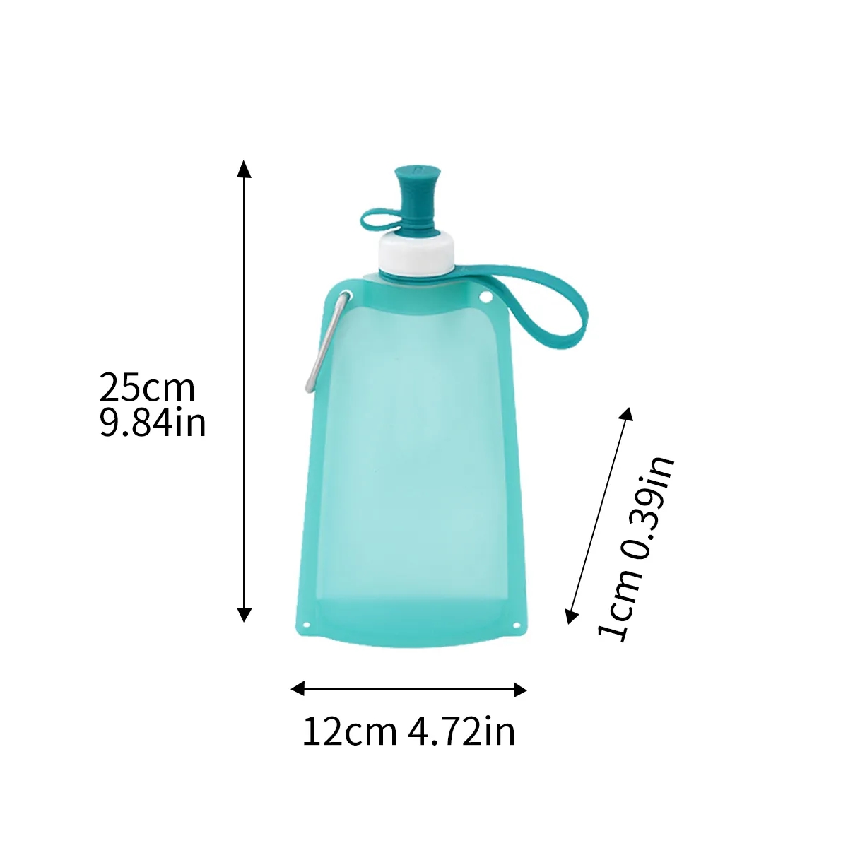 17oz Collapsible Silicone Water Bottle With Carabiner 6