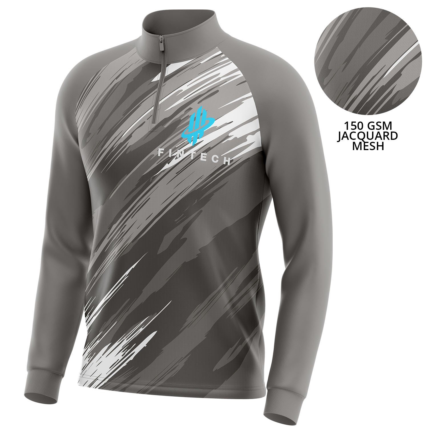 Unisex 150 GSM Jacquard Mesh Performance Sublimation Quarter Zipper Sweatshirt 1