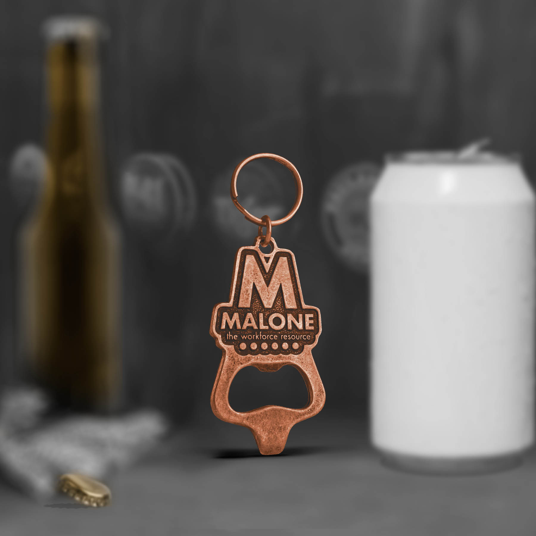 Custom 2 in 1 Can and Bottle Key Chain Opener (Econo) 2