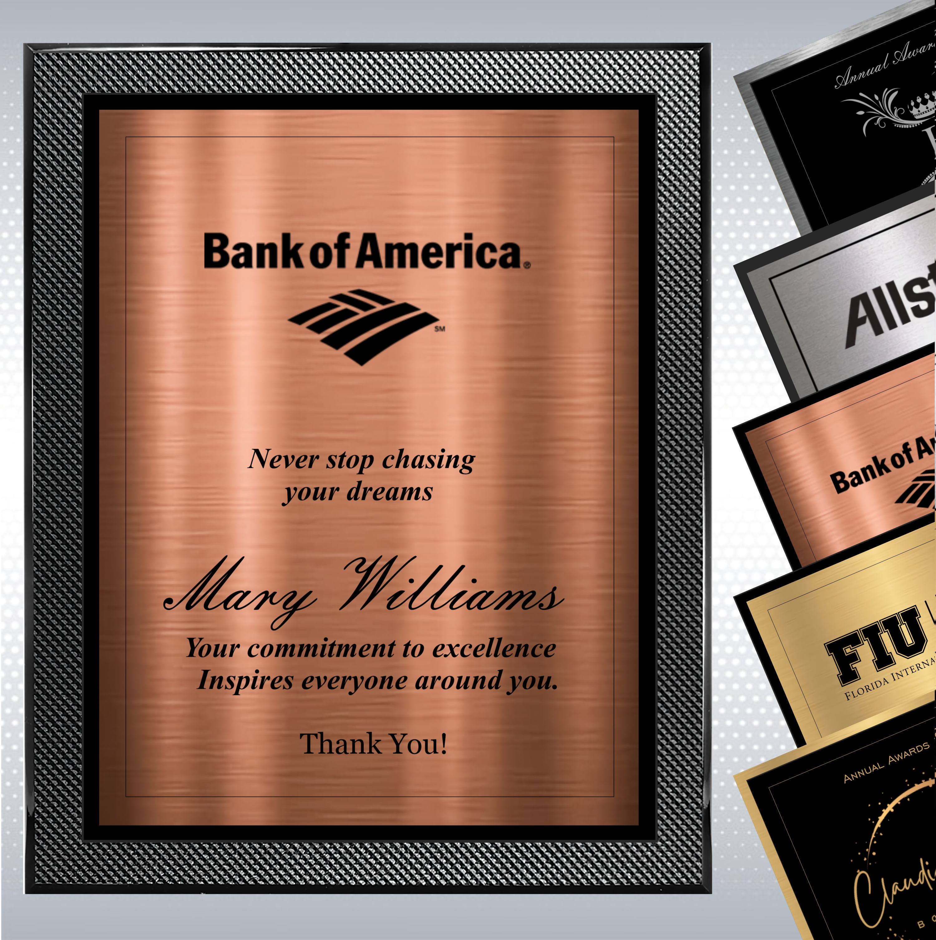 Piano Carbon Fiber Finish Plaque w/Choice of Double Plate 9