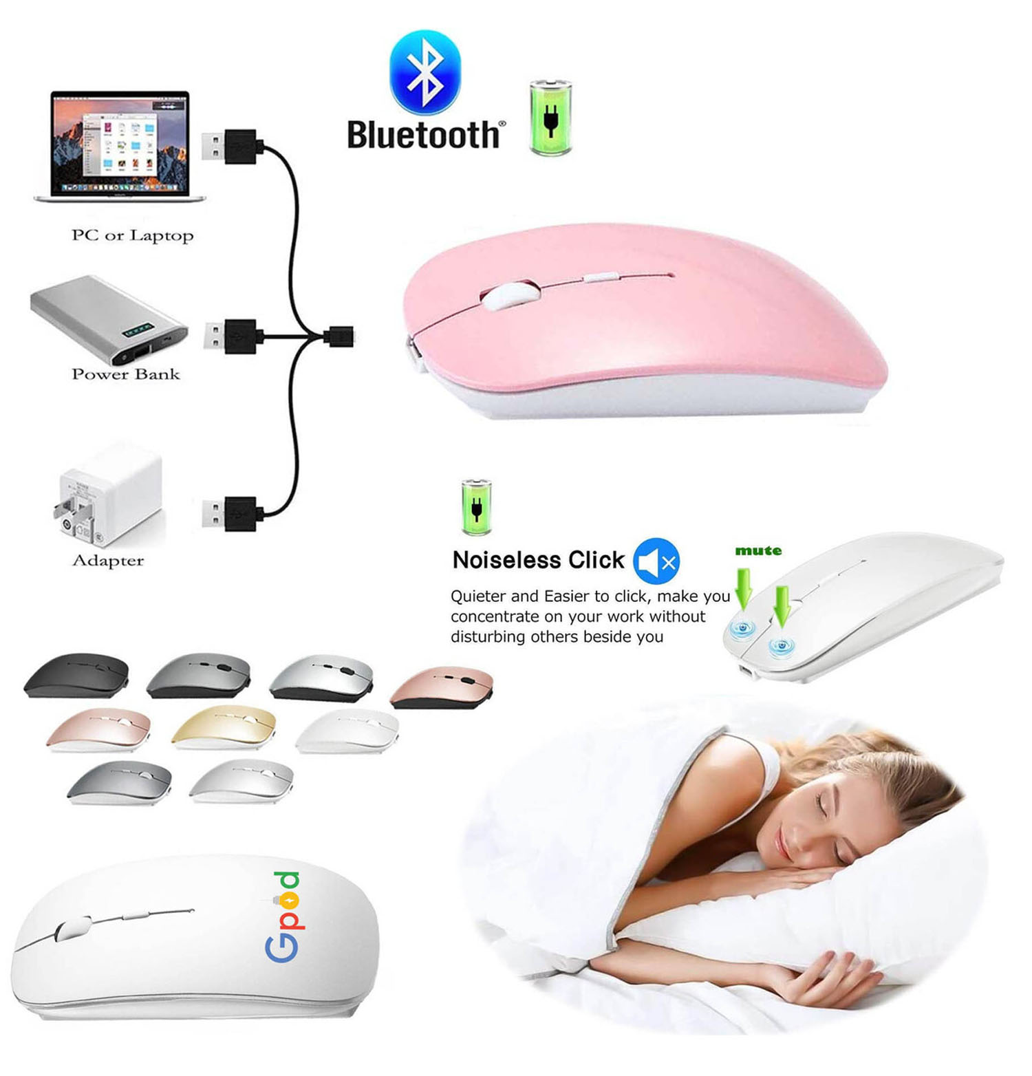 iBank ® Ultra-Thin Bluetooth Mouse, Comfortable and Lightweight 1