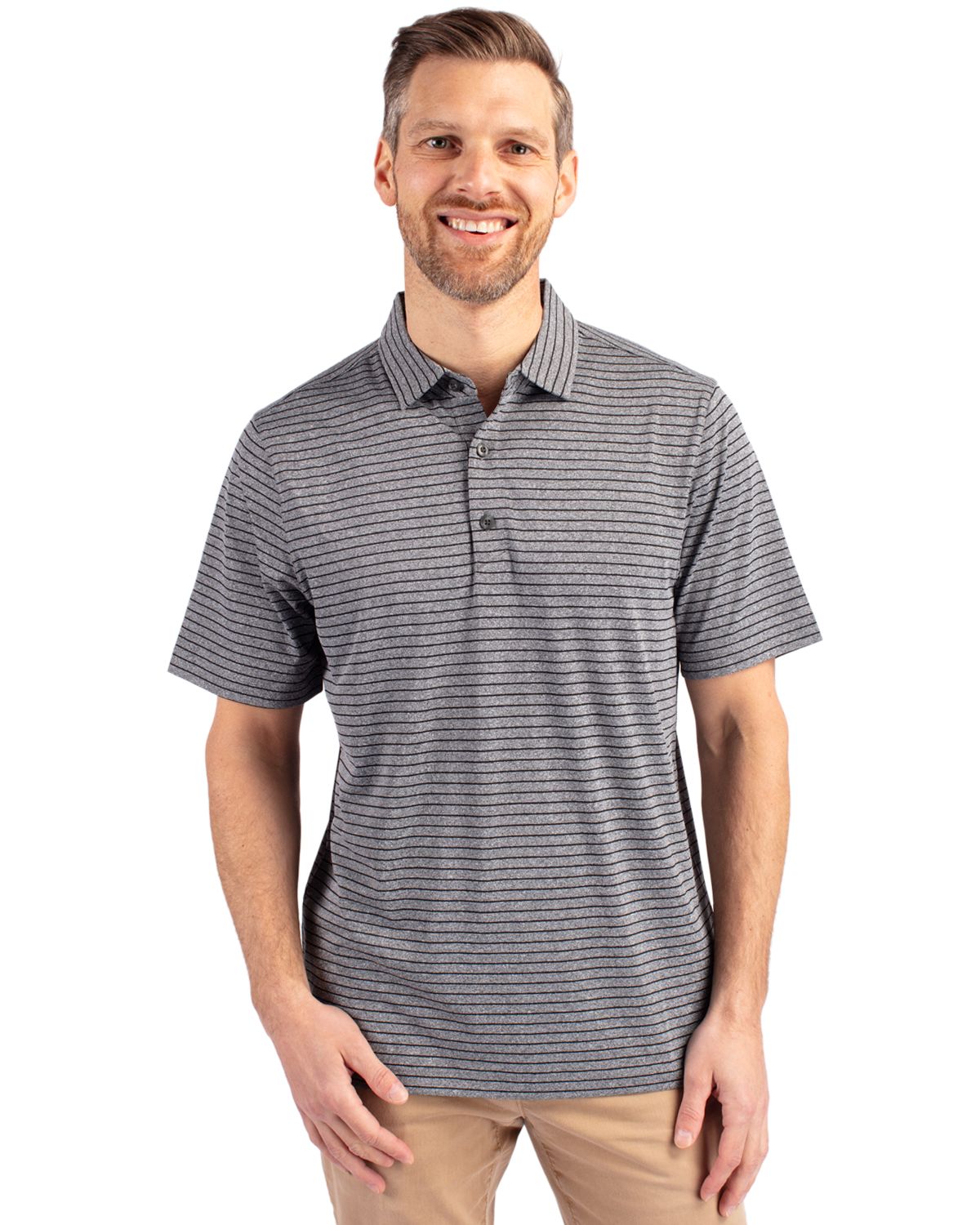 Cutter & Buck Forge Recycled Heather Stripe Four-Way Stretch Mens Big & Tall Polo Big & Tall 23