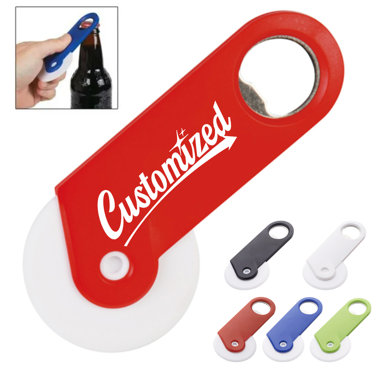 Plastic Mini Pizza Cutter W/ Circular Blade and Grip Handle 2