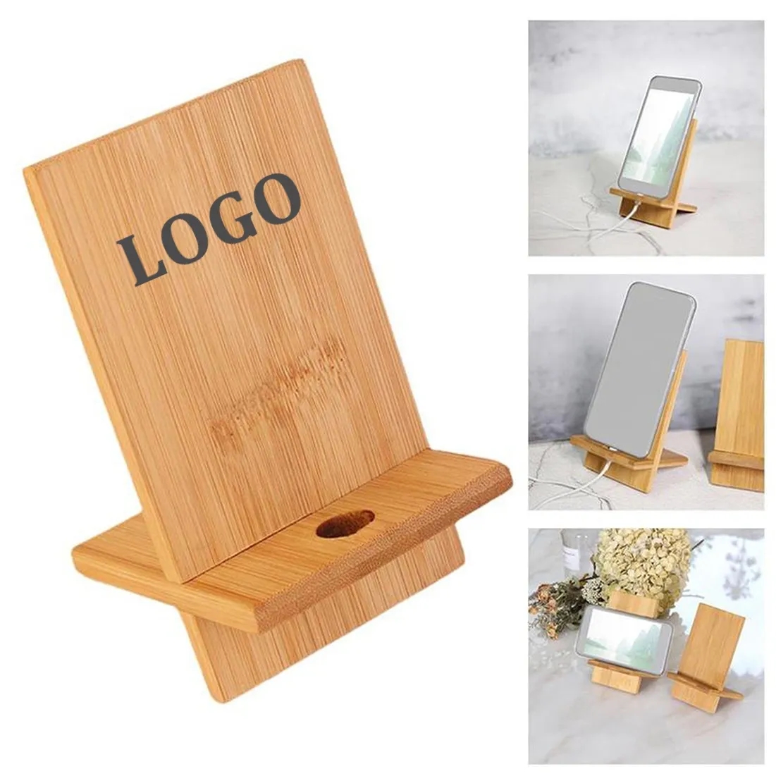 Bamboo Wood Cell Phone Stand 5