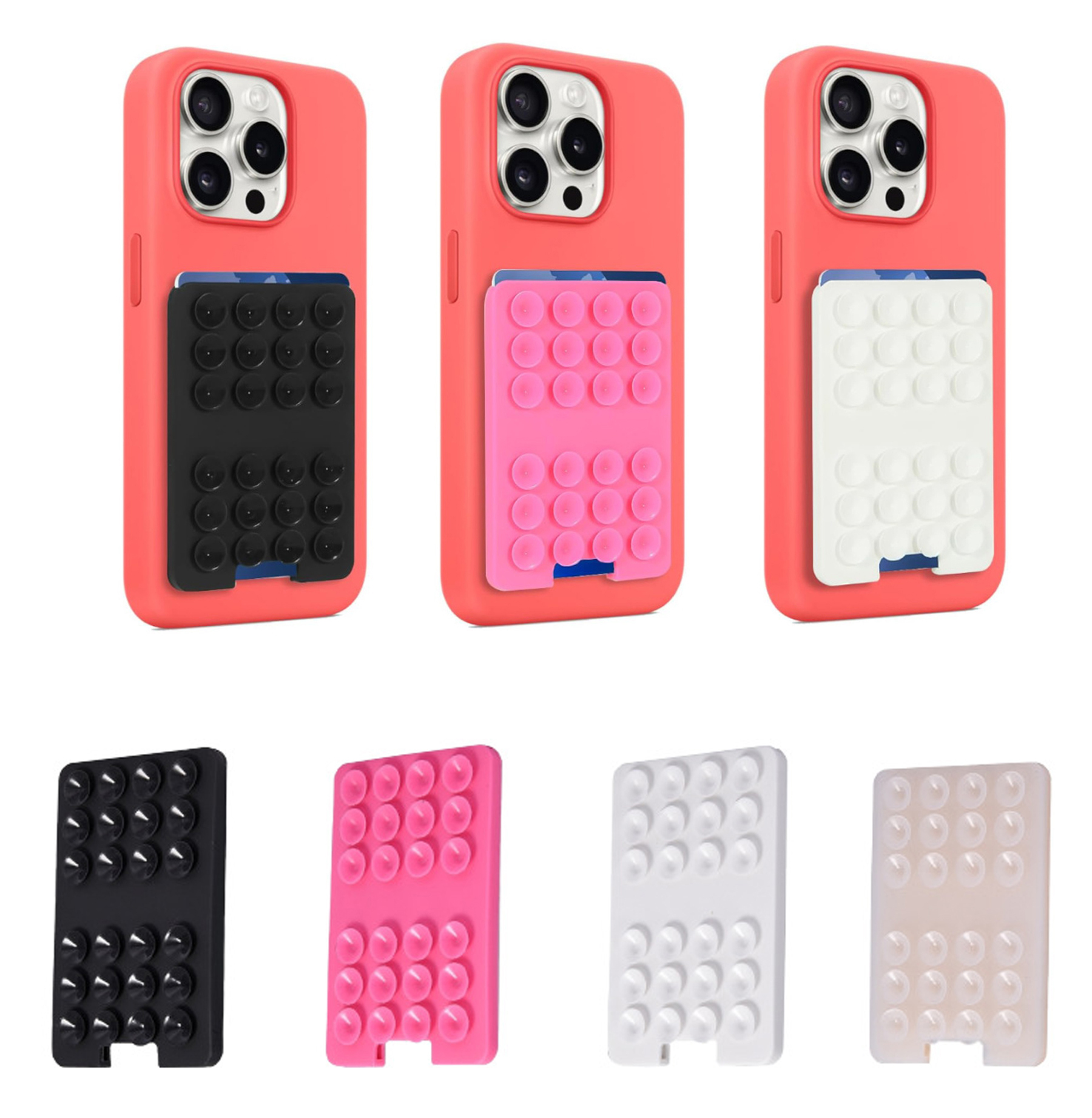Silicone Cell Phone Wallet With Suction Cup 2
