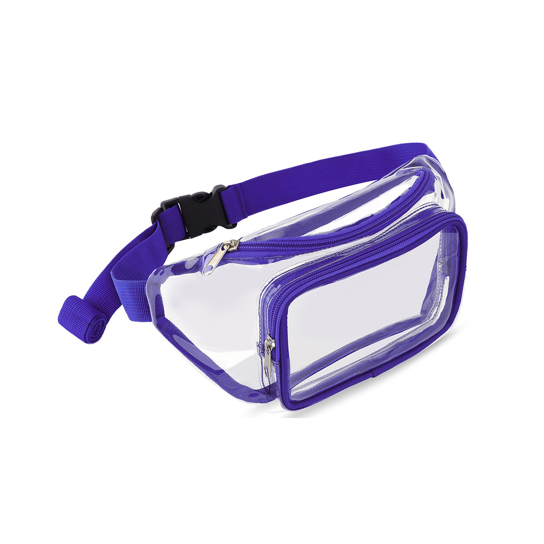Unisex PVC Clear Fanny Pack With 2 Pockets 4