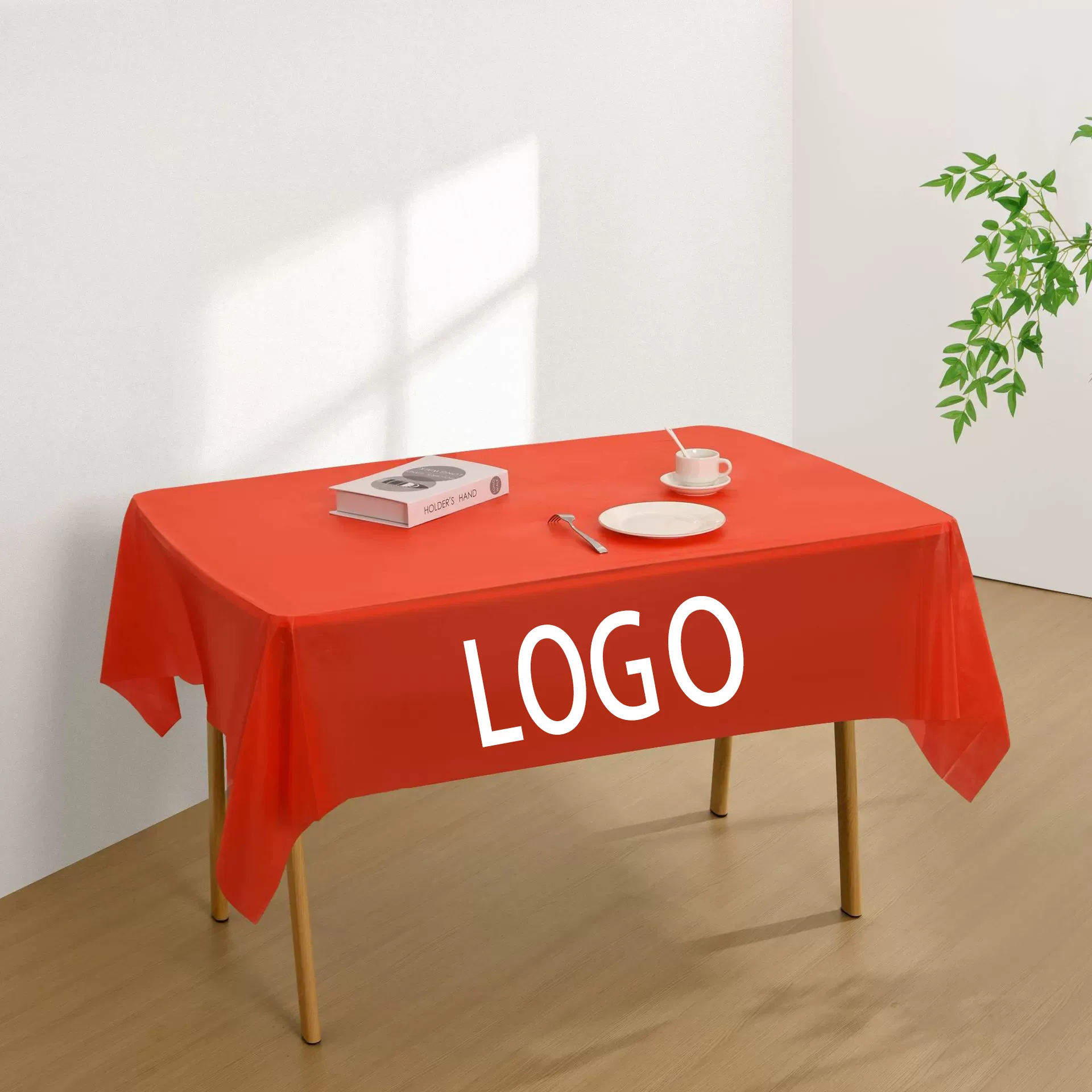 8 ft Disposable Plastic Table Cover 2