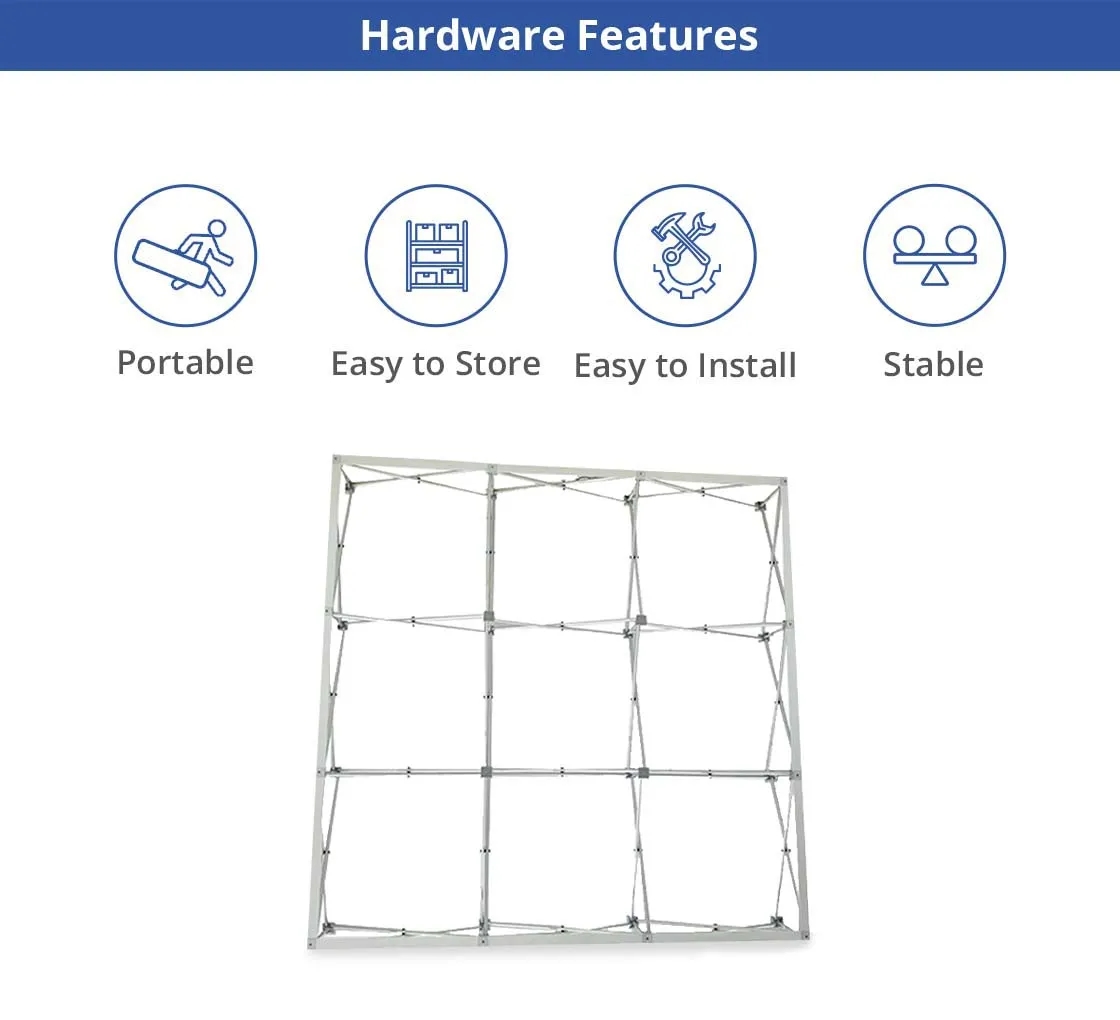 Fabric Pop Up Straight Display - Hardware only 3