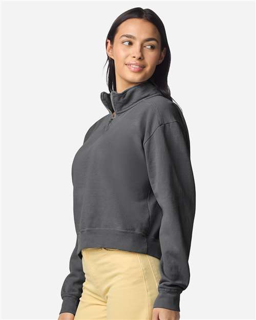 Women's Garment-Dyed Mid-Length Quarter-Zip Sweatshirt - 1580L 8
