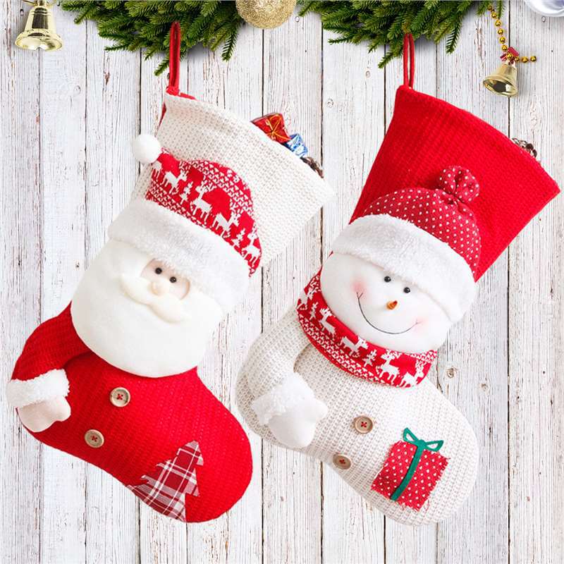 Christmas Stockings Santa Snowman Dress Up Candy Bag 6