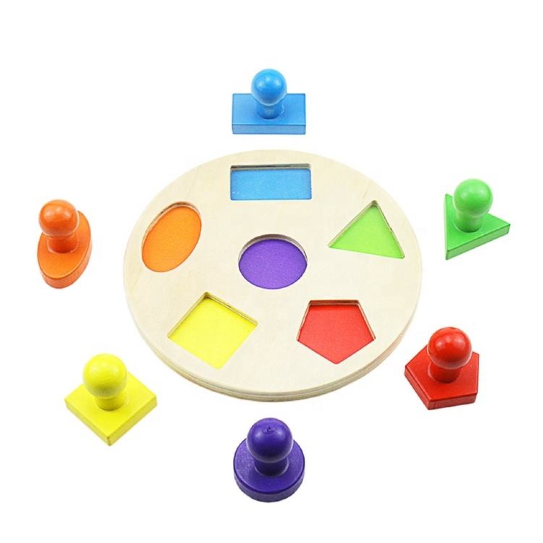Geometry Puzzle Game Wood Grasped Board 4
