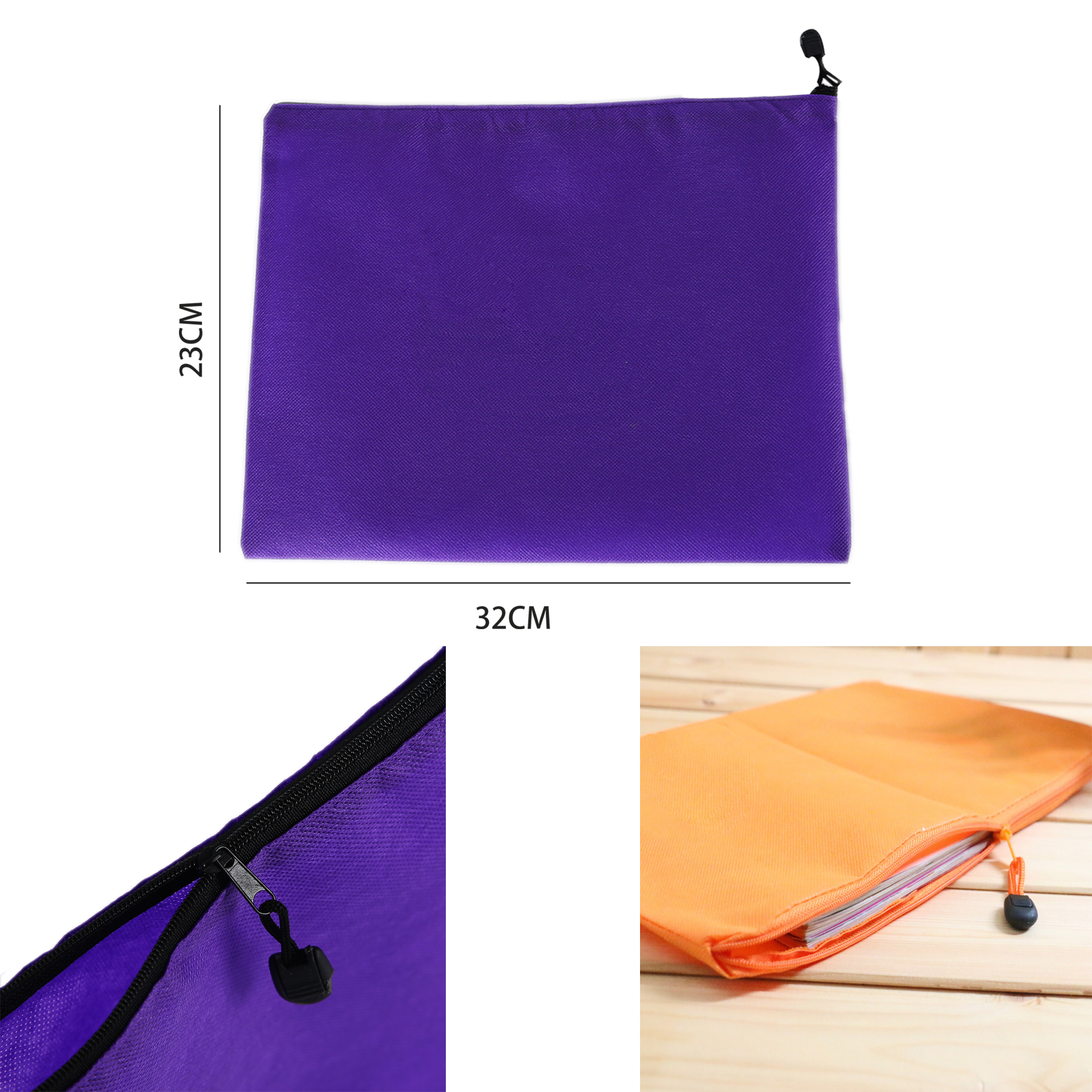Non-Woven Document Sleeve With Zipper 1