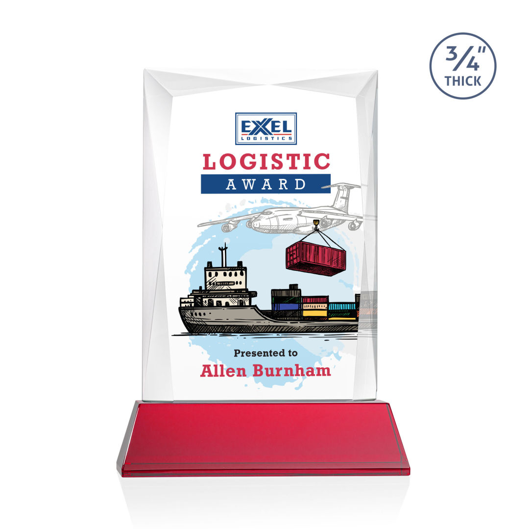 Messina VividPrint™ Award on Newhaven Base - Red