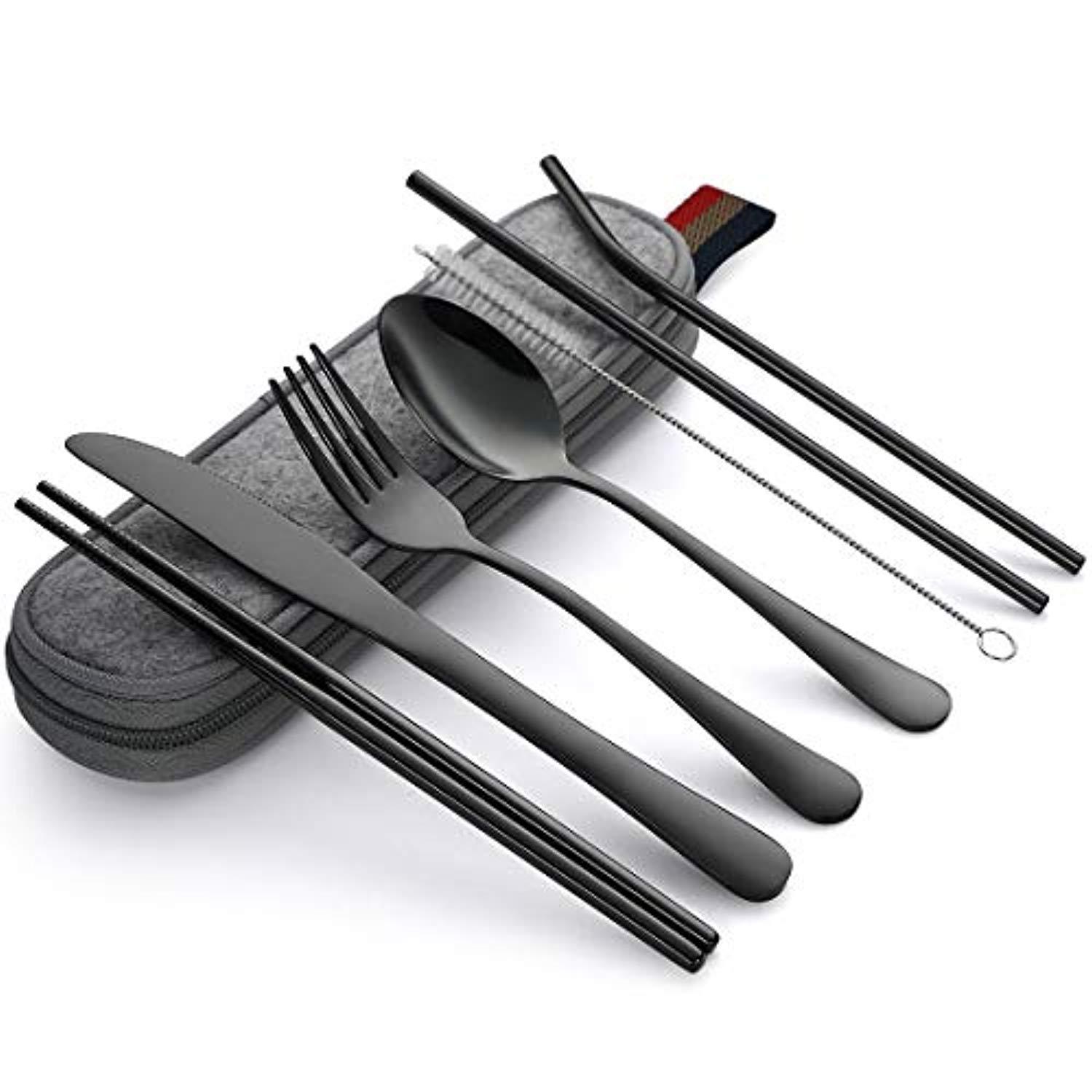 Portable Stainless Steel Utensil Set with Bag 4