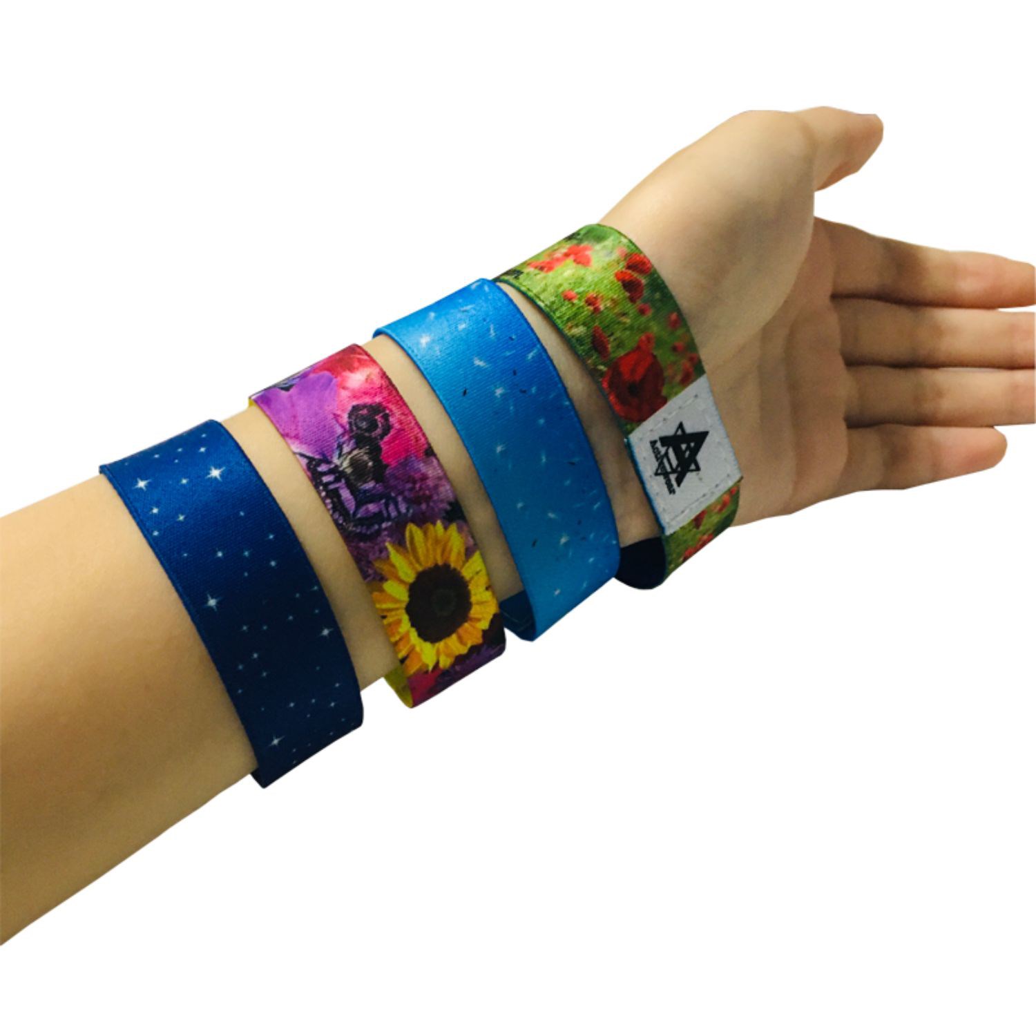 1" Sublimated Elastic Event Wristband w/ Customizable Woven Label 2