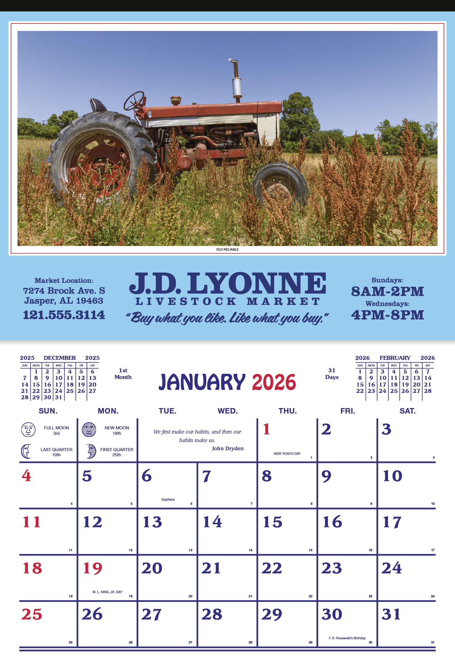 Skinner & Kennedy® Farm Calendar 41