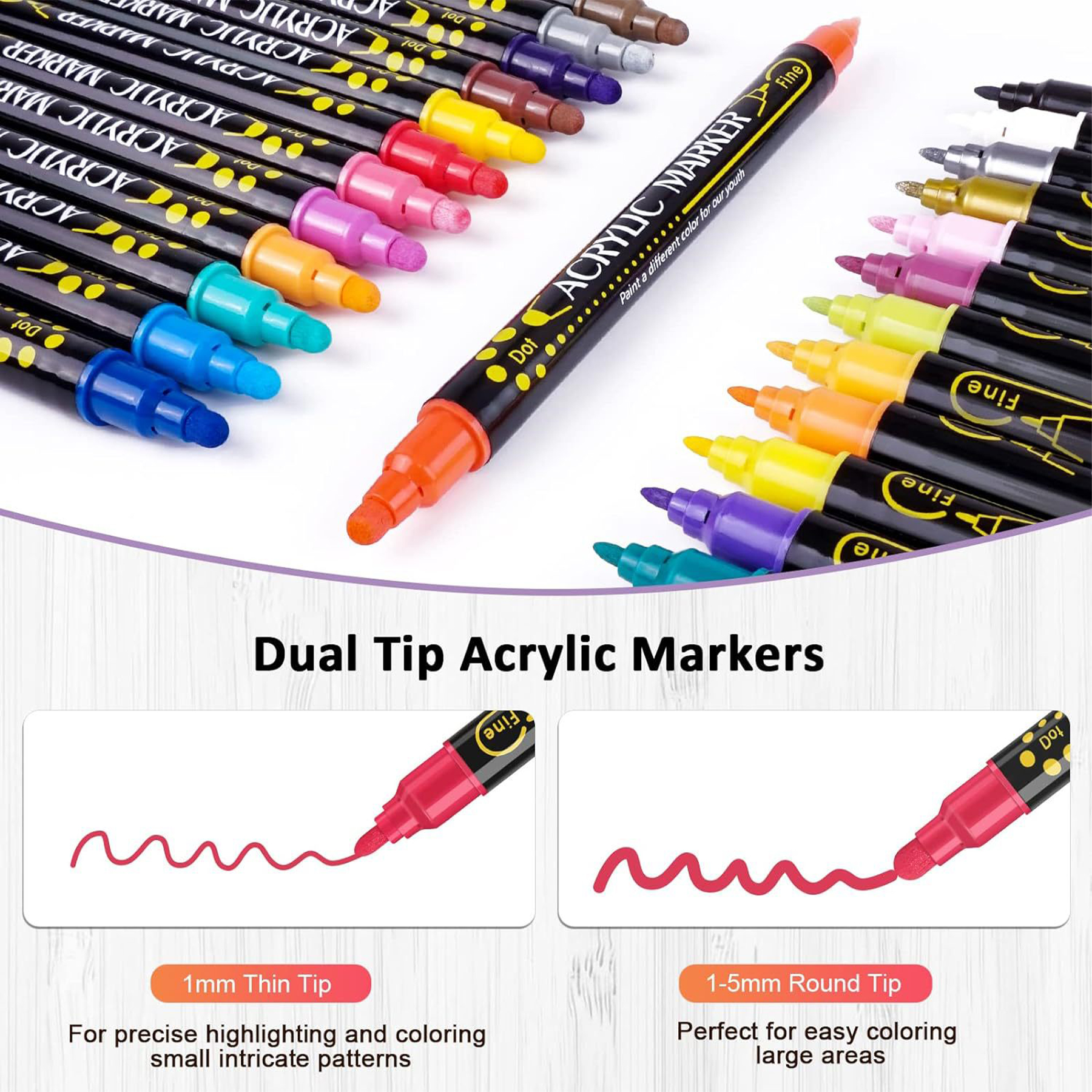 Plastic Double-Ended Water-Based Colored Pen 5