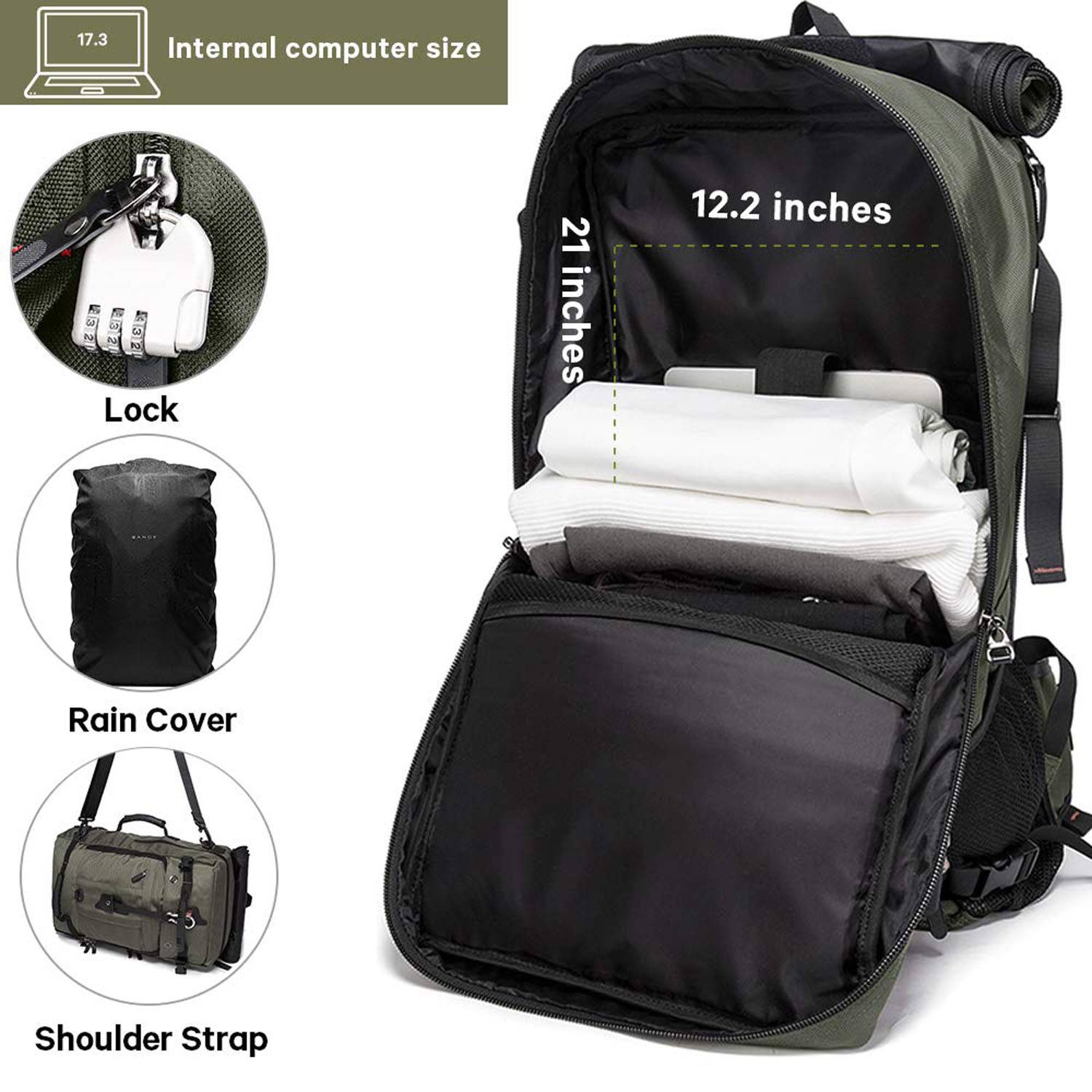 Large Capacity Anti-Theft Waterproof Oxford Travel Backpack 8