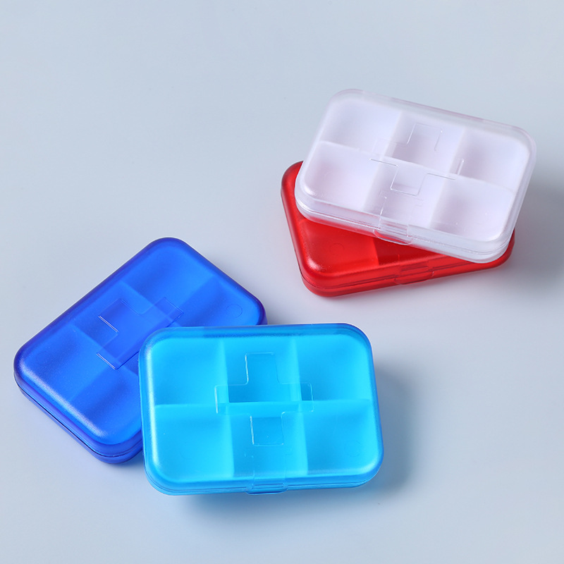 Portable Clear 6 Compartments Pill Box 4