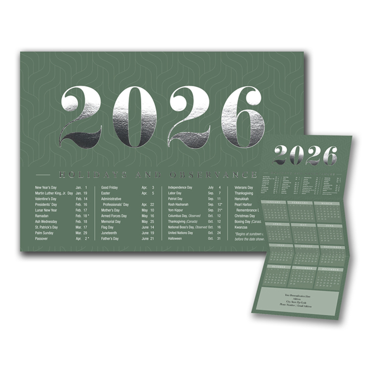 Simple Year Holiday Calendar Card 2
