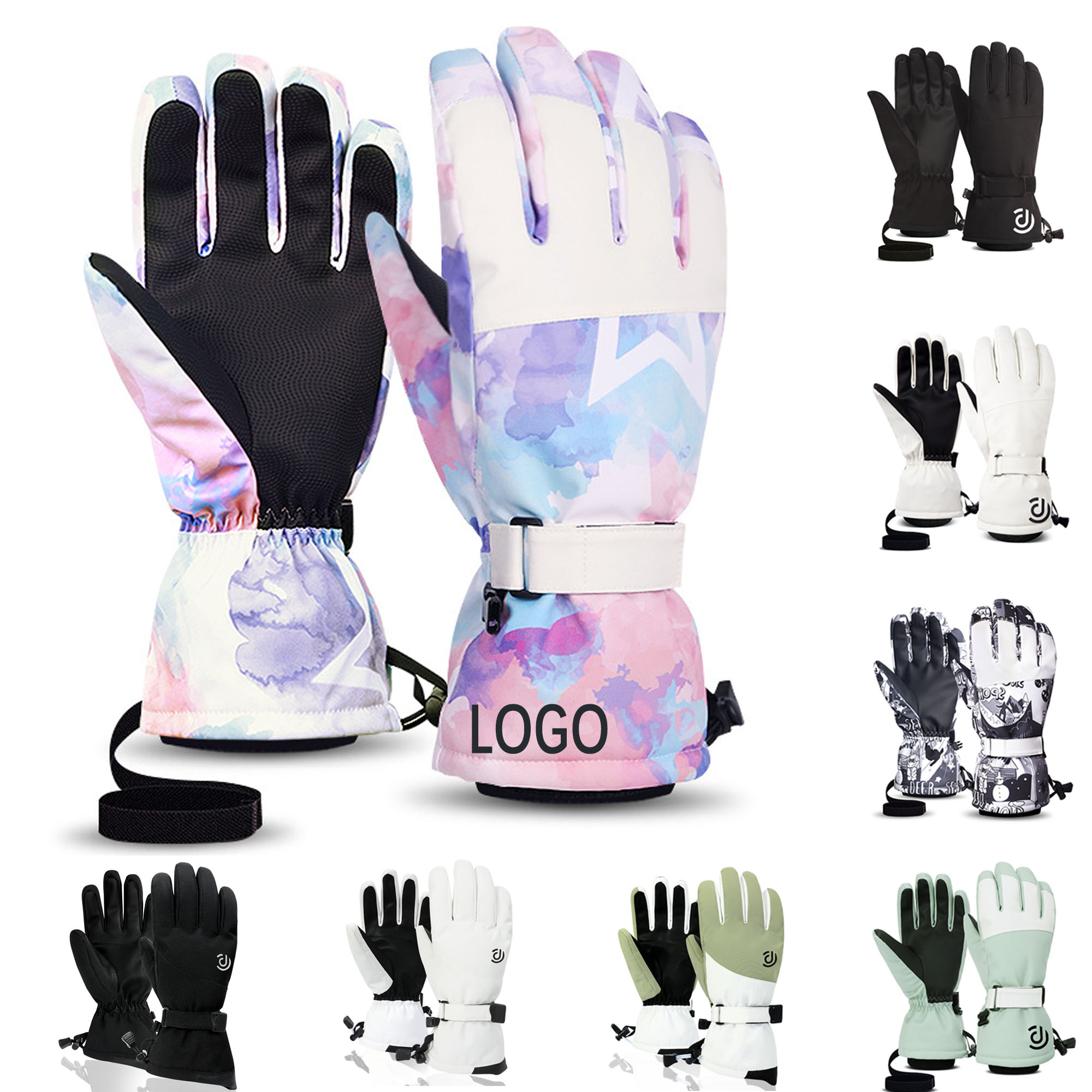 Waterproof Ski Gloves Warm Fleece Lined 3