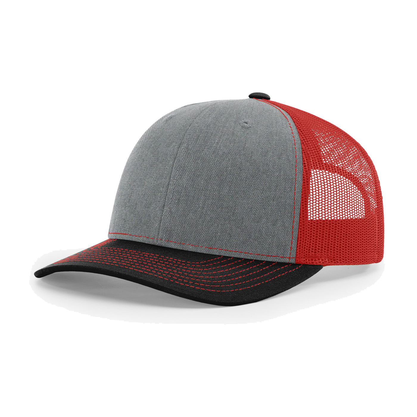 Richardson 112 6-Panel Snapback Trucker Hat w/Leatherette Adhesive Patches or Embroidery 8