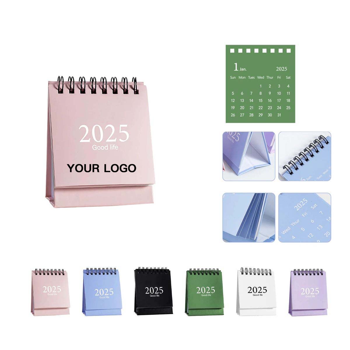 Small Desk Calendar with Nature and Art Themes 2
