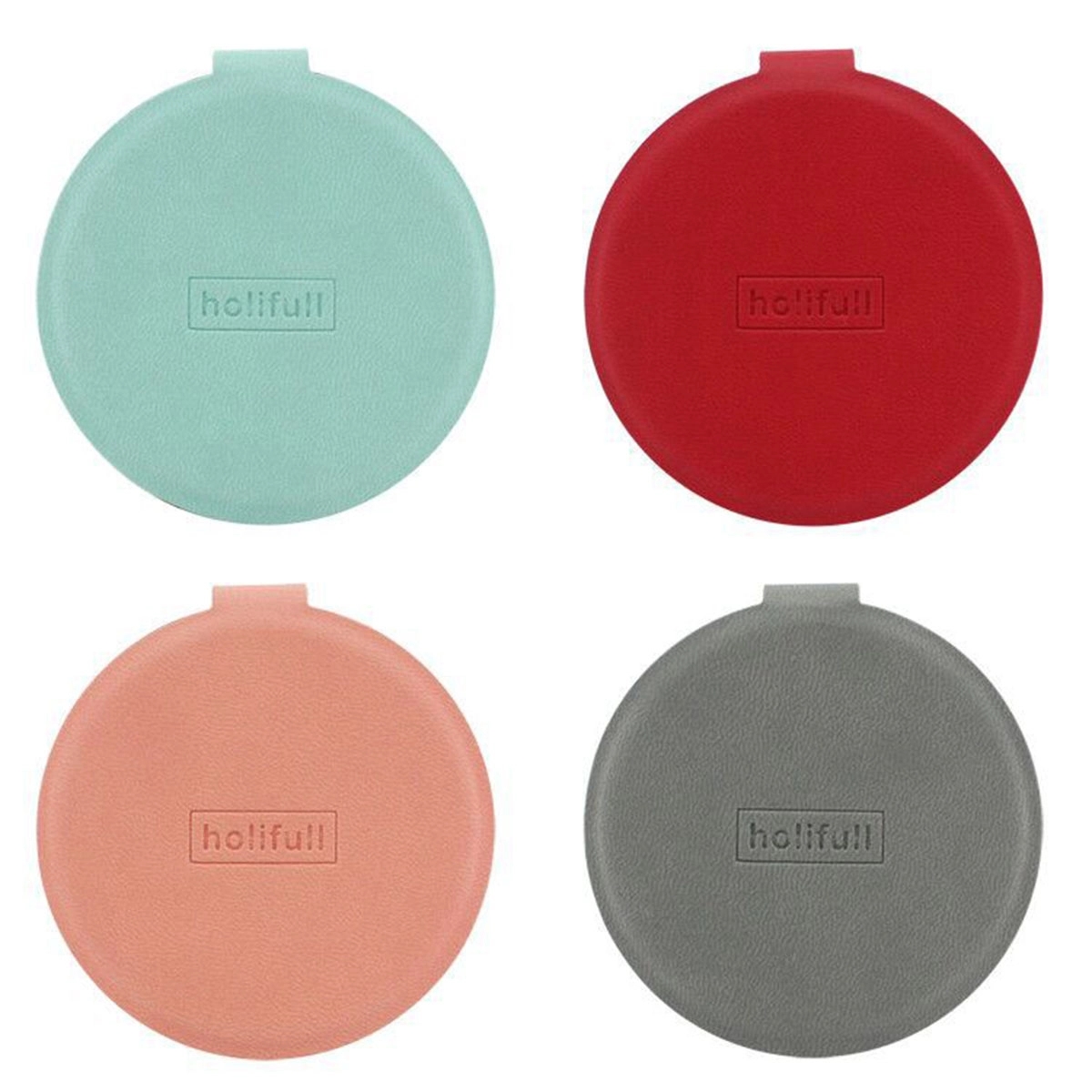PU Leather Case Mirror Round Shape  MOQ 50 PCS 3