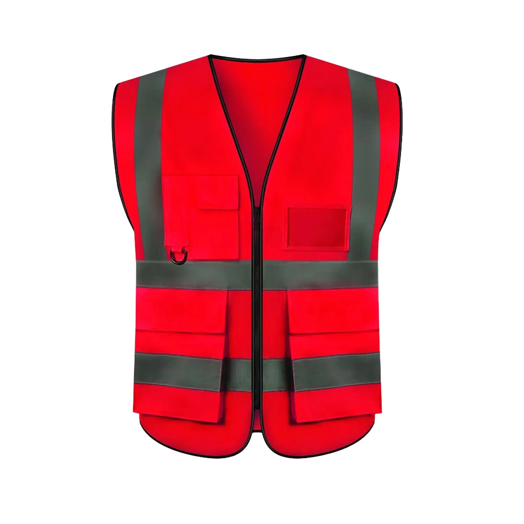 Polyester Double Band Reflective Safety Transparent Pocket V 8