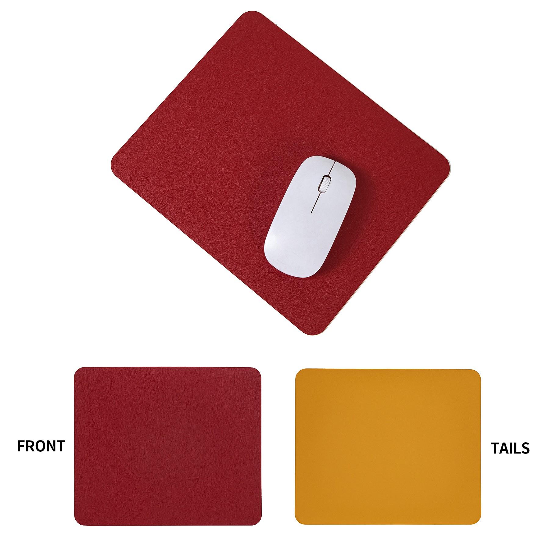 Square Double-Sided Leather Solid Color Mouse Pad 7