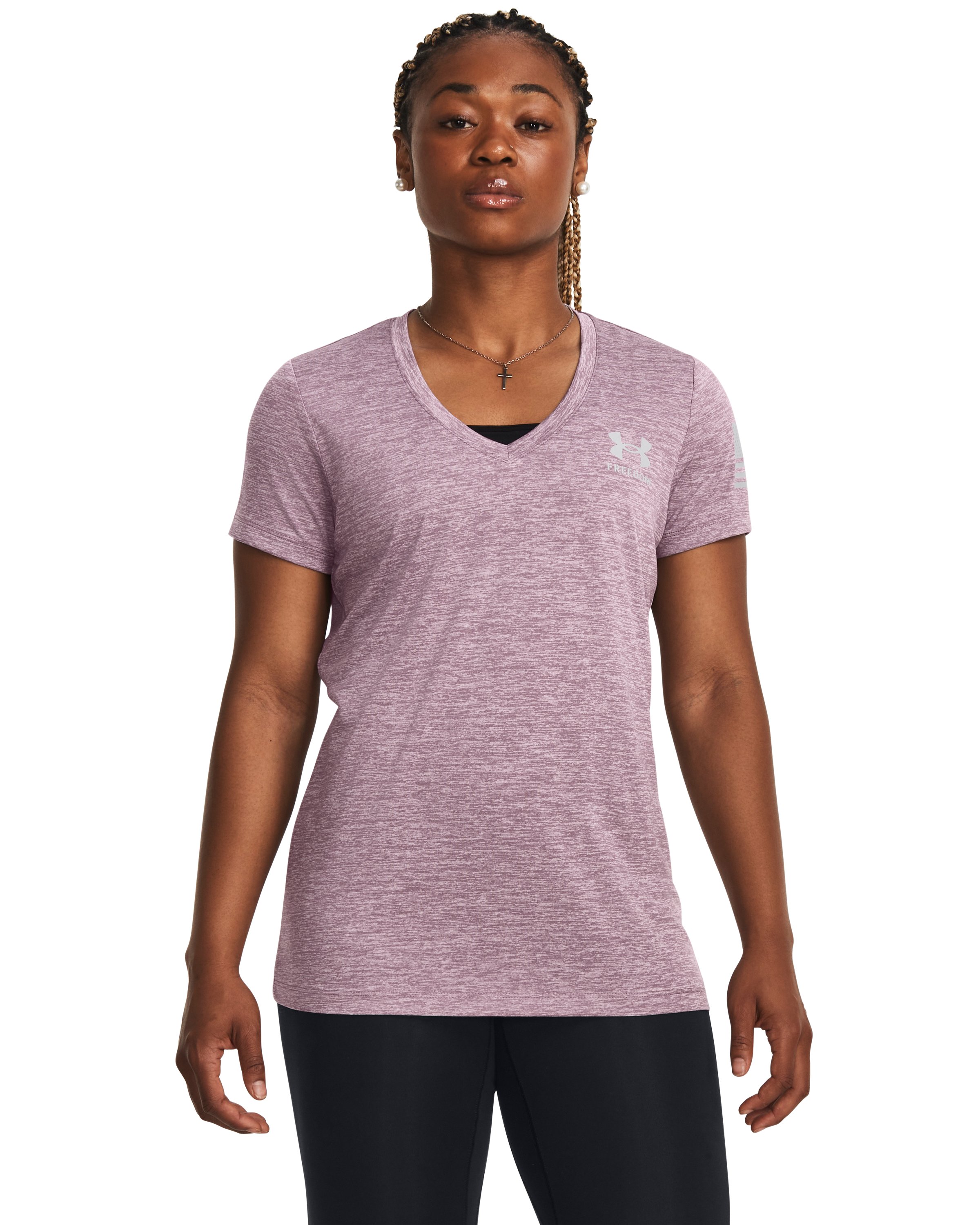 UA Tech Freedom Women's Short Sleeve V-Neck 9
