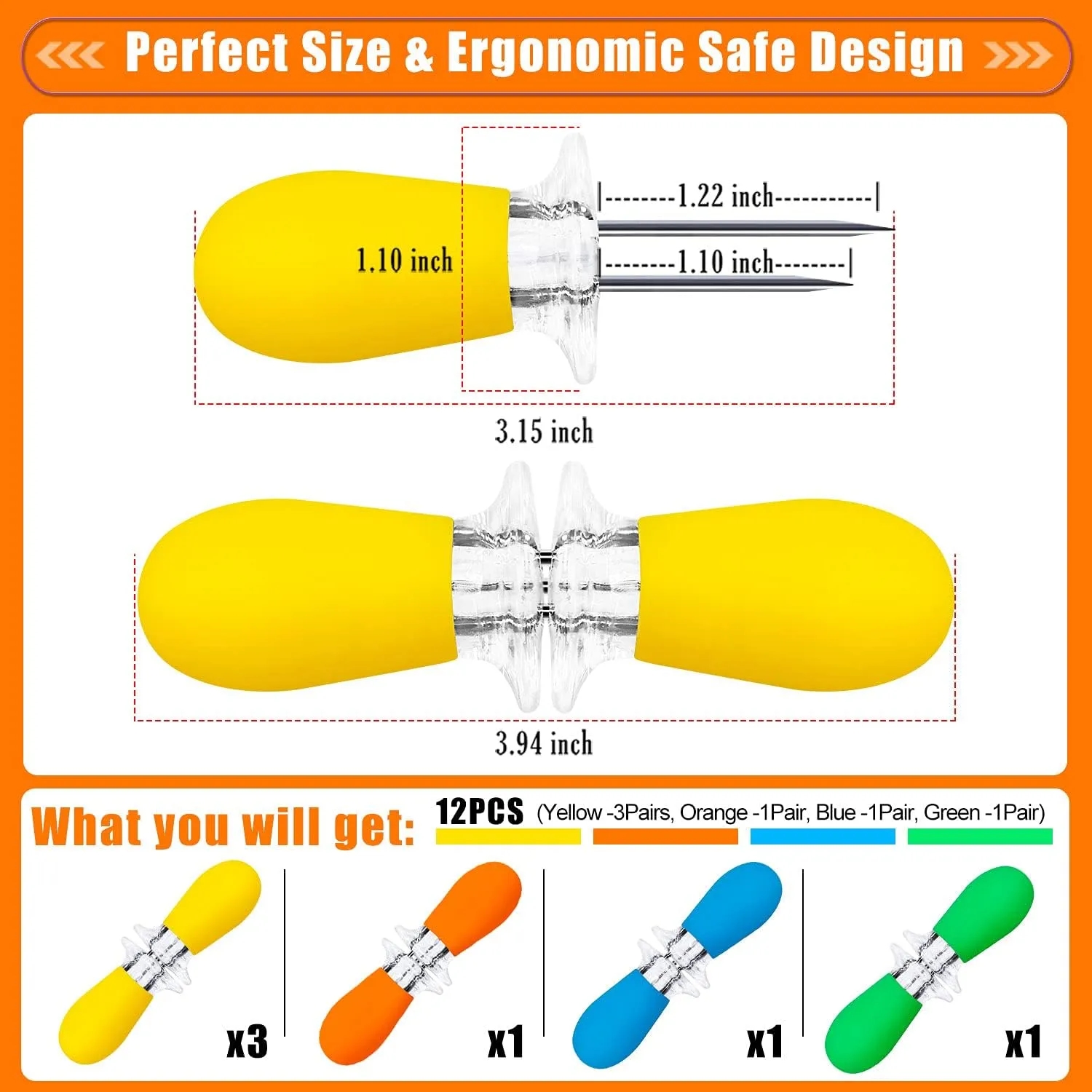 Stainless Steel BBQ Corn Holders 3