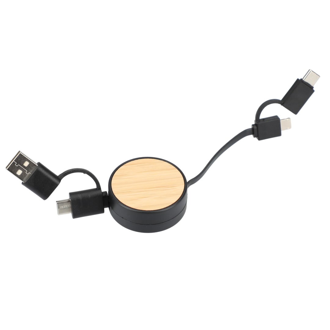 FSC® 100% Bamboo Retractable 5-in-1 Charging Cable 17