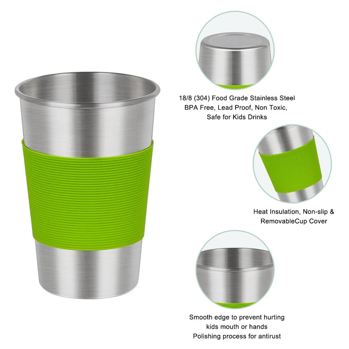 17 Oz. Stainless Steel Tumbler With Straw Cup Silicone Lid 6