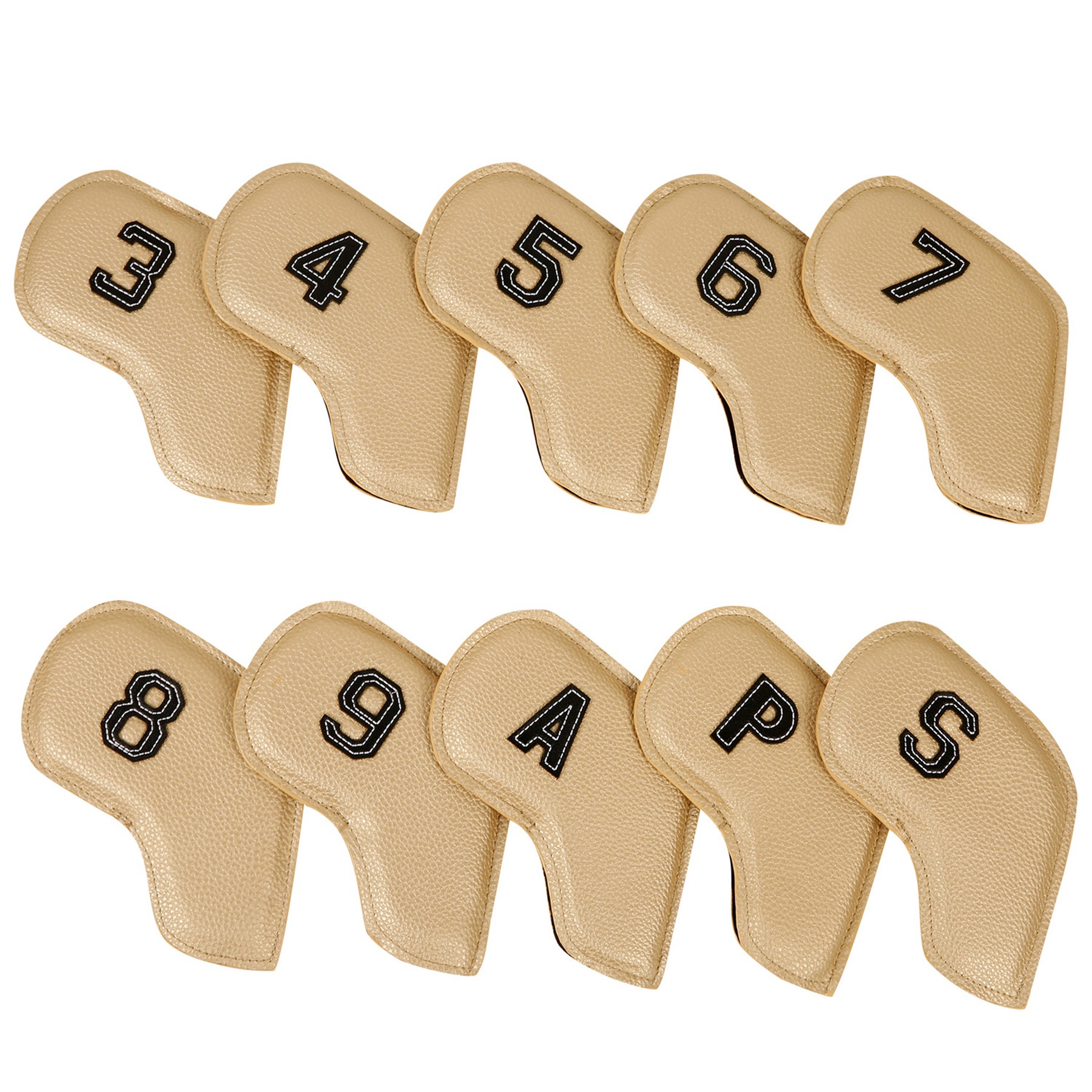 Thick PU Leather Golf Iron Head Covers Set 4