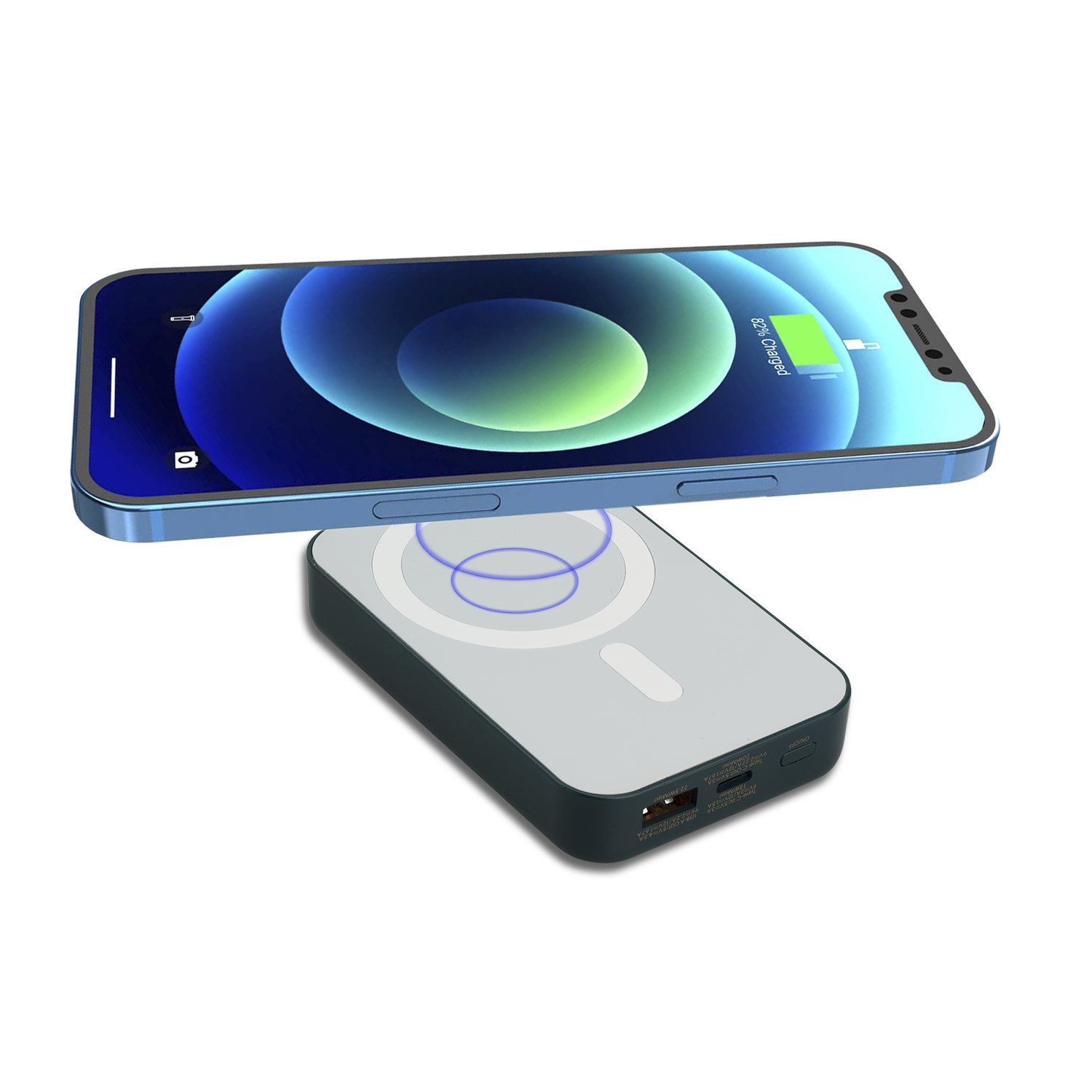 22.5W Color Screen Fast Charge 10000mAh Power Bank with 15W Magnetic Wireless Charger 6