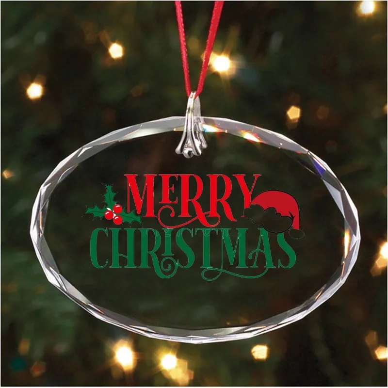 Horizontal Oval Crystal Ornament 3