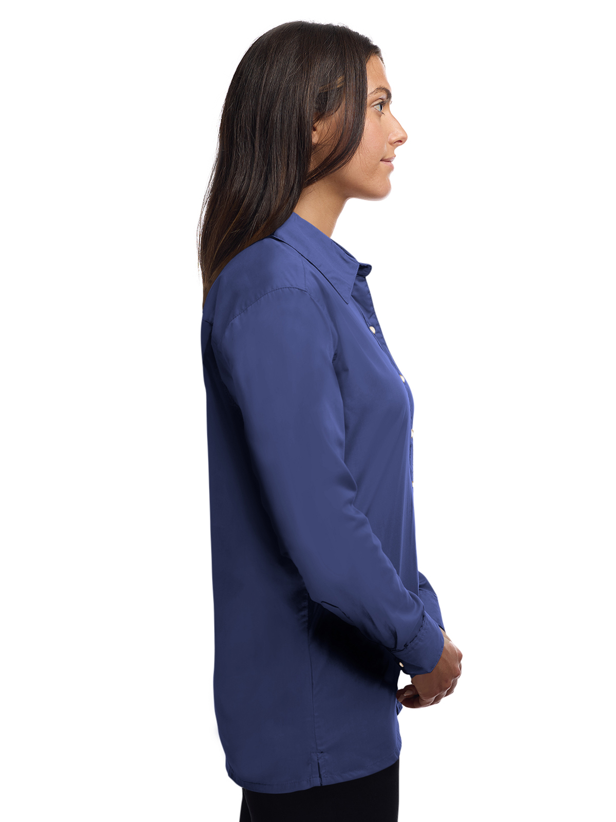 Blue Generation - Women's Pocketless Long Sleeve Superblend Poplin Shirt 40