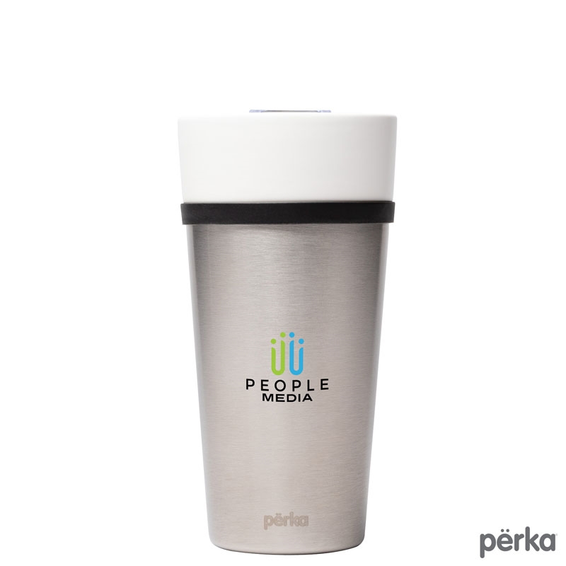 Perka® Linden 14 oz. Double Wall Ceramic Tumbler w/  Stainless Steel Outer 13