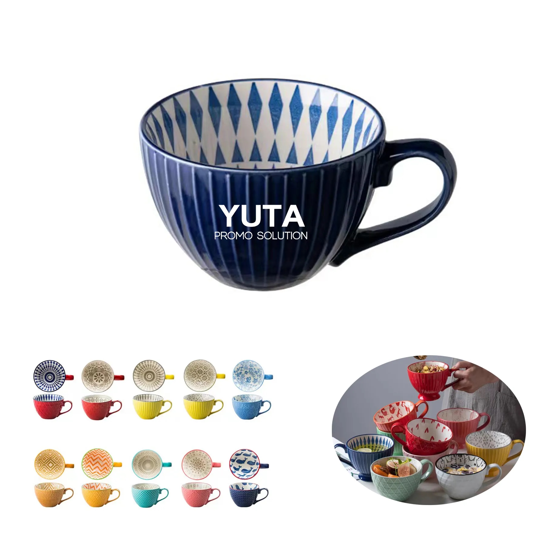 12Oz Retro Ceramic Milk Cup For Home And Office 1