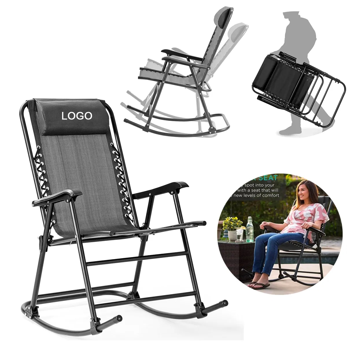 Foldable Zero Gravity Rocking Chair 3