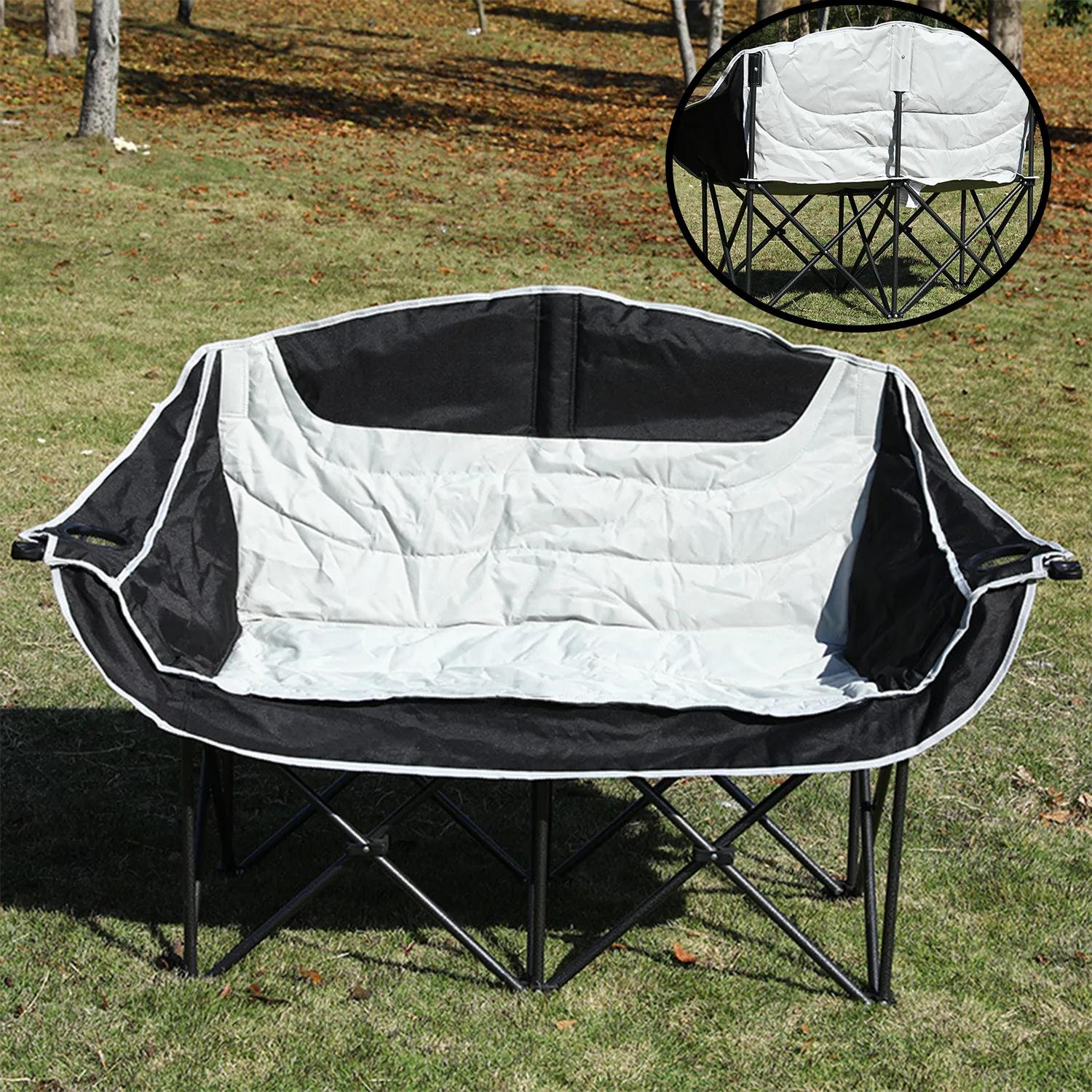 Portable Camping Moon Chair For 2 People 2